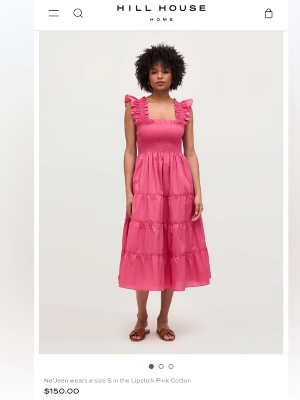 Hill House Home The Ellie Nap Dress in Lipstick Pink Cotton